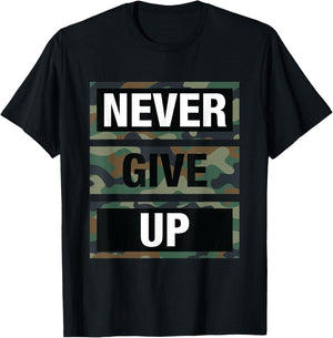 Bahaa's Don't Give Up Illustration Quotes Novelty Graphic Designs T-Shirt - T-Shirt | Black