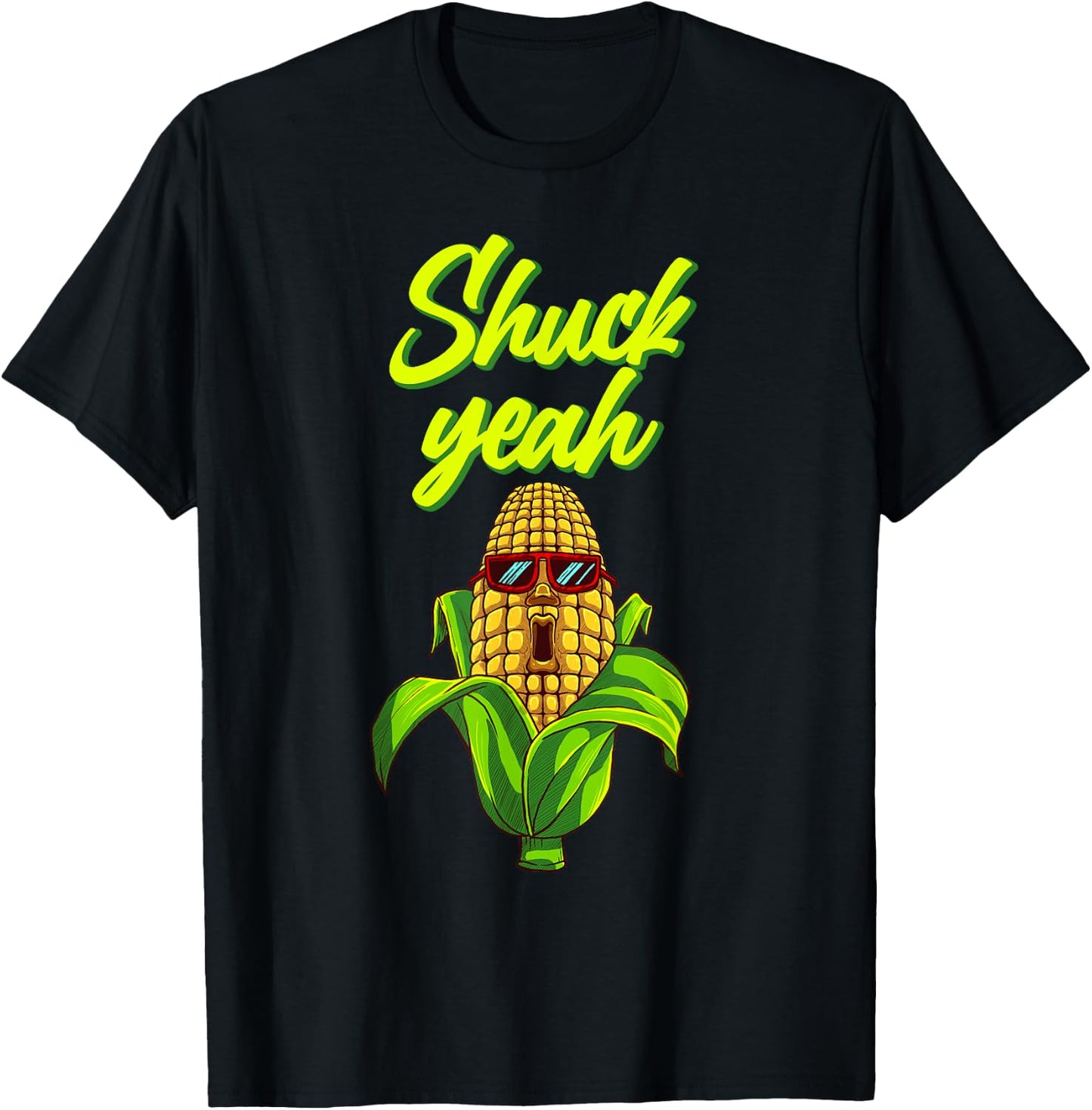 Funny Corn Gift Women Cool Corn On Cob Shuck Yeah T-Shirt - T-Shirt | Black