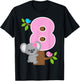 Koala Bear 8th Birthday Girl 8 Year Old Birthday Koalas Bday T-Shirt - T-Shirt | Black