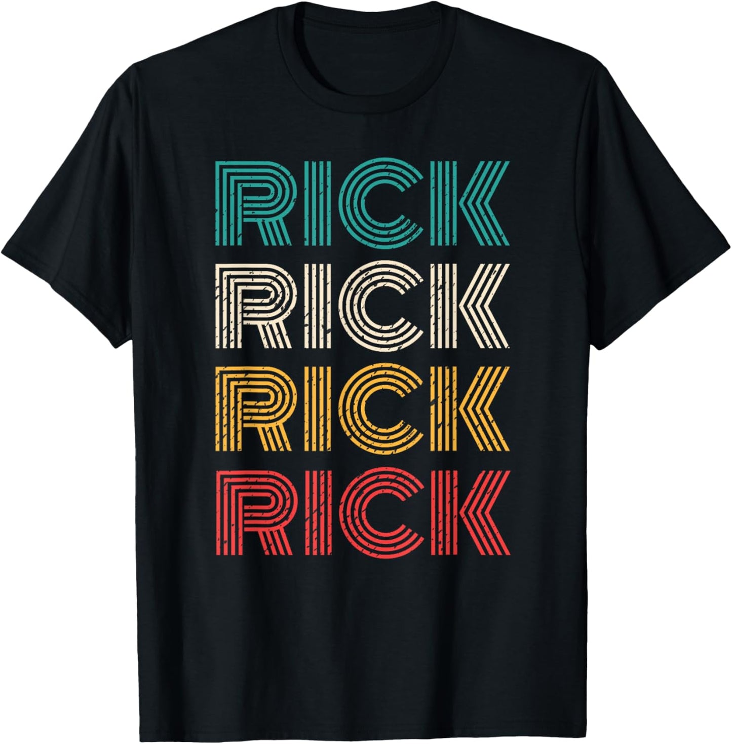 Retro Rick Vintage Distressed 80s Style T-Shirt - T-Shirt | Black