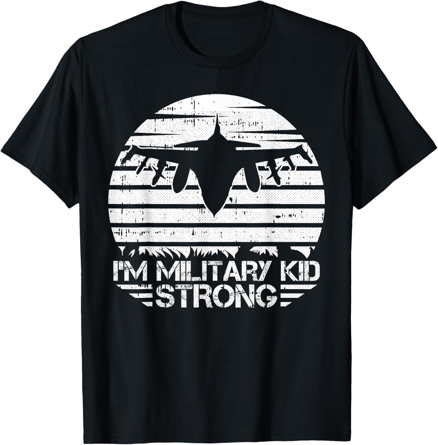 I Am Military Kid Strong Month Of The Military Child Army T-Shirt - T-Shirt | Black