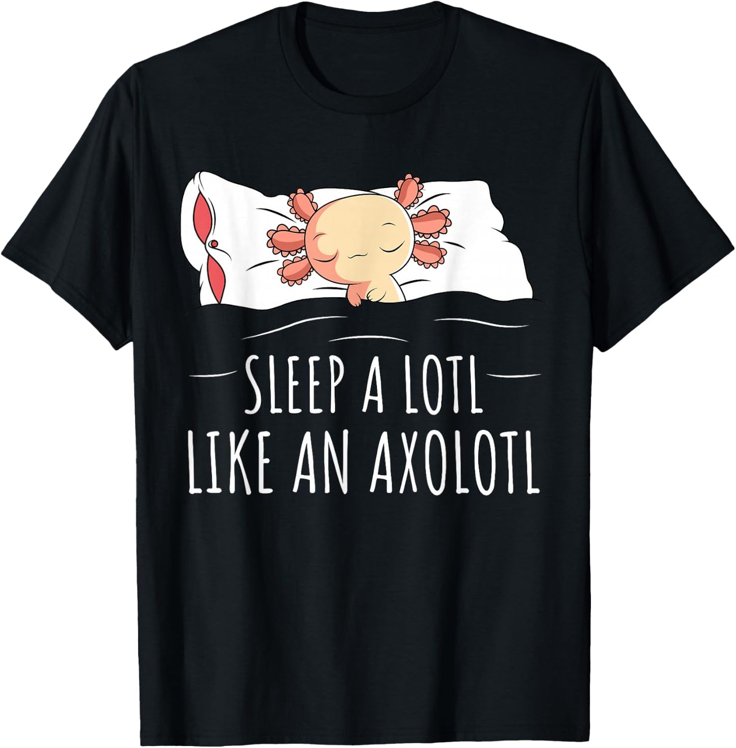 Axolotl Sleep Shirt Salamander Pyjamas Sleep T-Shirt - T-Shirt | Black