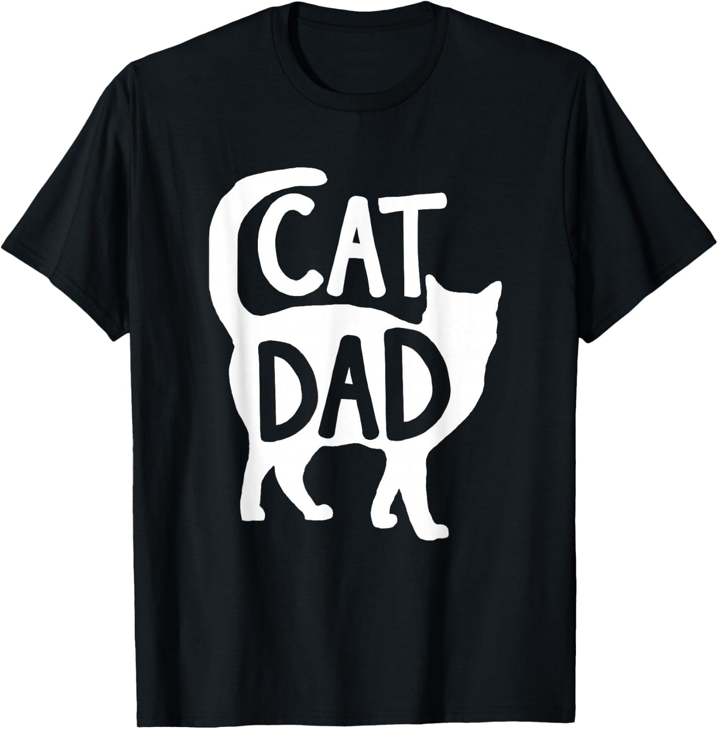 Best Cat Dad Fathers Day Men Kitty Daddy Papa Christmas Meow T-Shirt - T-Shirt | Black