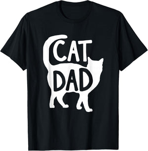 Best Cat Dad Fathers Day Men Kitty Daddy Papa Christmas Meow T-Shirt - T-Shirt | Black