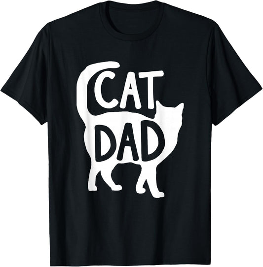 Best Cat Dad Fathers Day Men Kitty Daddy Papa Christmas Meow T-Shirt - T-Shirt | Black