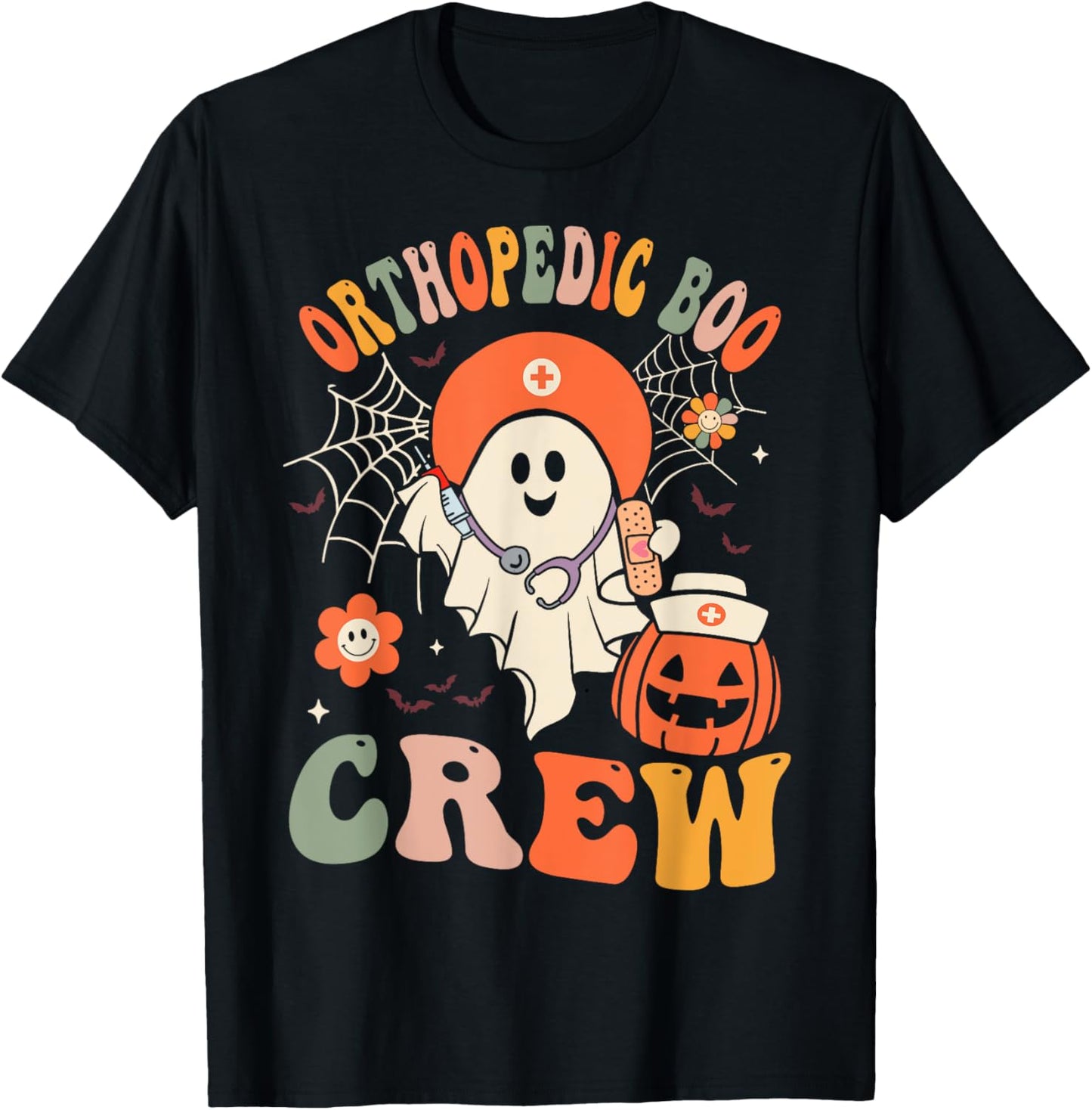 Orthopedic Boo Crew Ghost Ortho Nursing Halloween Women T-Shirt - T-Shirt | Black