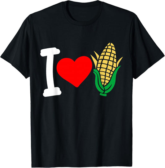 Corn I Love Corn T-Shirt - T-Shirt | Black