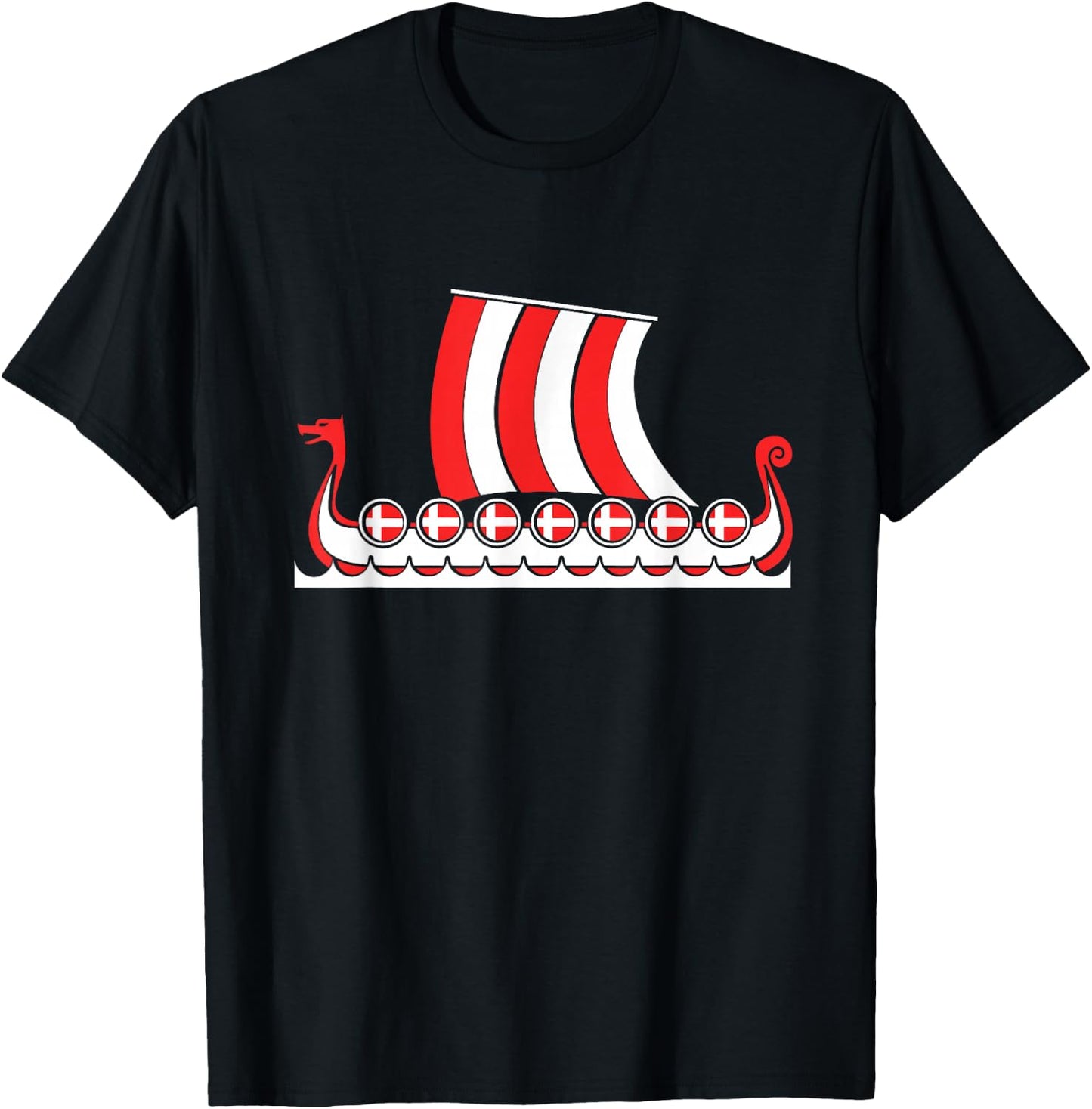 Danish Viking Ship Denmark Scandinavia Viking T-Shirt - T-Shirt | Black