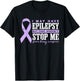 Epilepsy Purple Ribbon I May Have Epilepsy T-Shirt - T-Shirt | Black