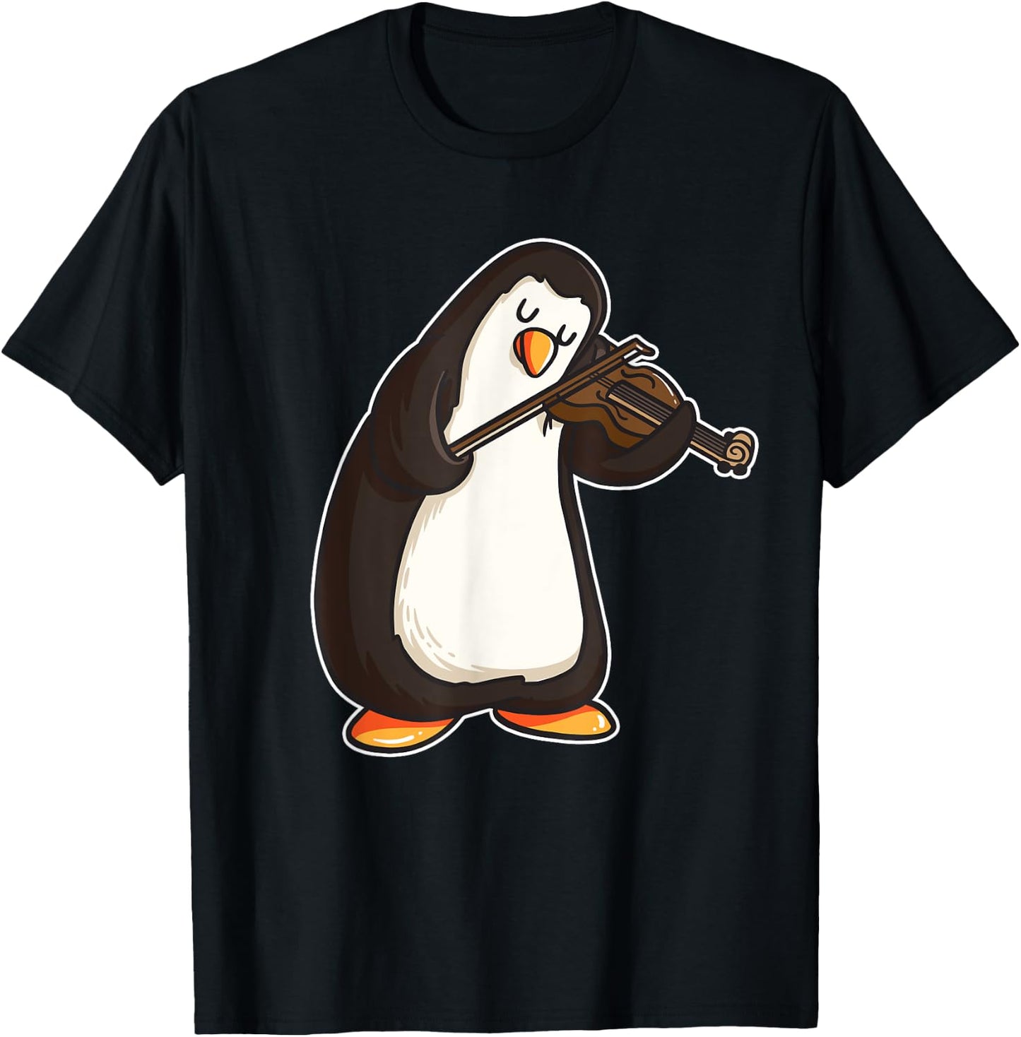 Violinist Penguin Violin Viola Player Music Gift T-Shirt - T-Shirt | Black