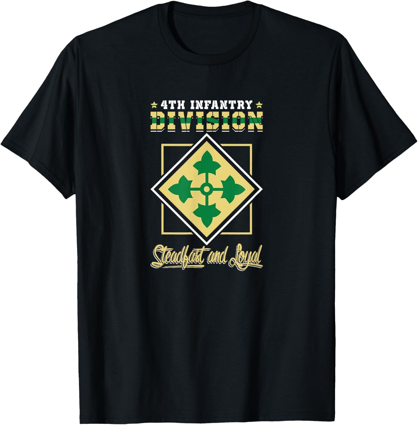 4th Infantry Division Shirt Fourth ID T-Shirt - T-Shirt | Black