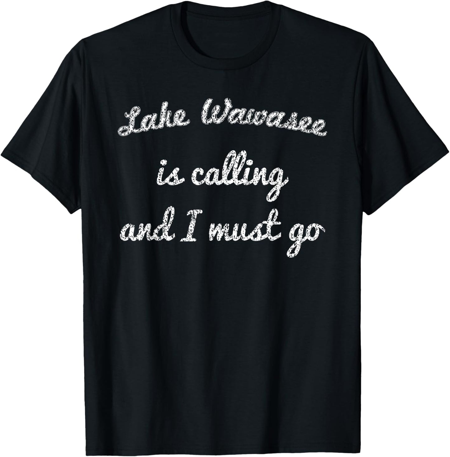 LAKE WAWASEE INDIANA Funny Fishing Camping Summer Gift T-Shirt - T-Shirt | Black