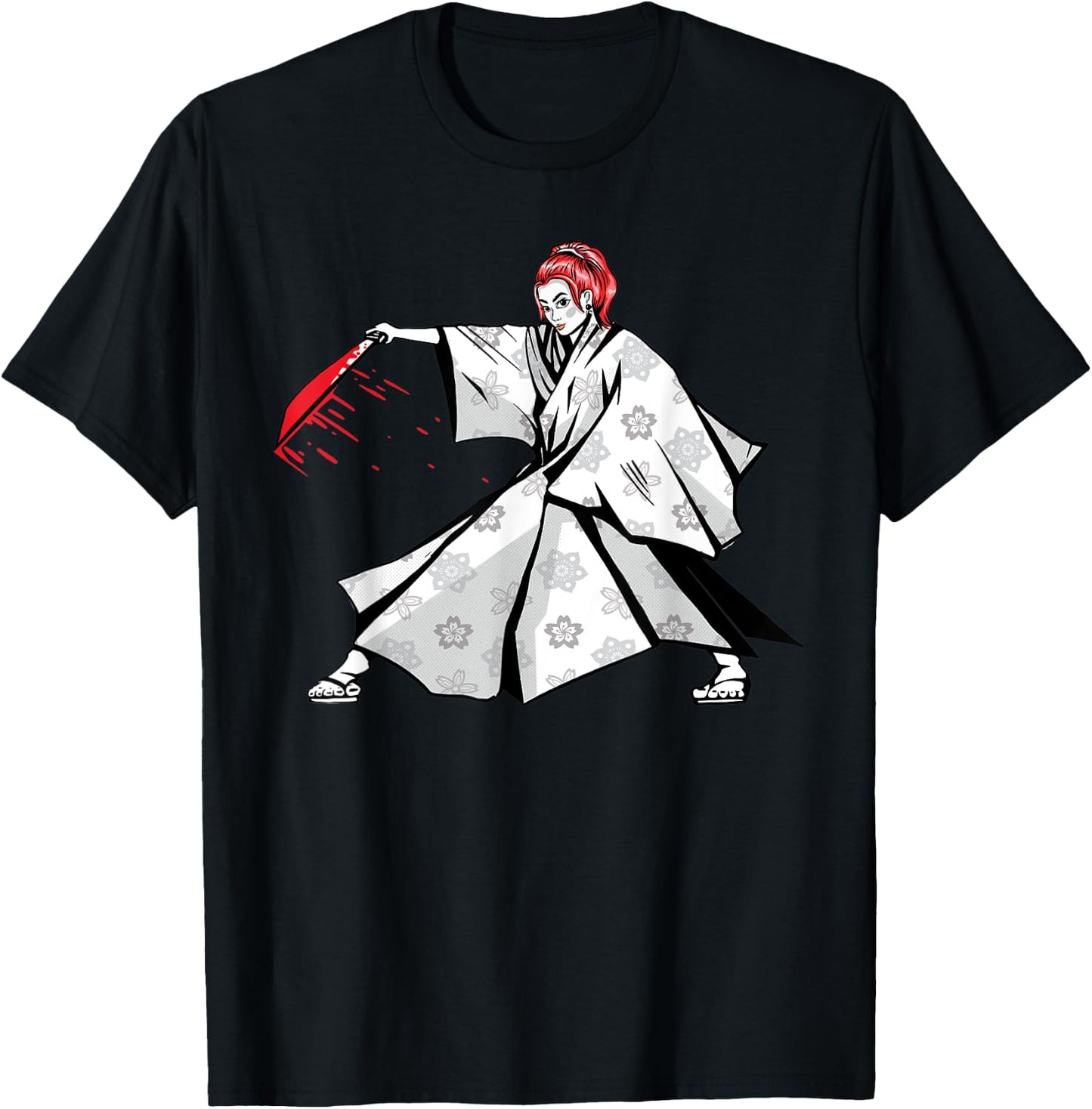 Japanese sword fight woman. T-Shirt - T-Shirt | Black