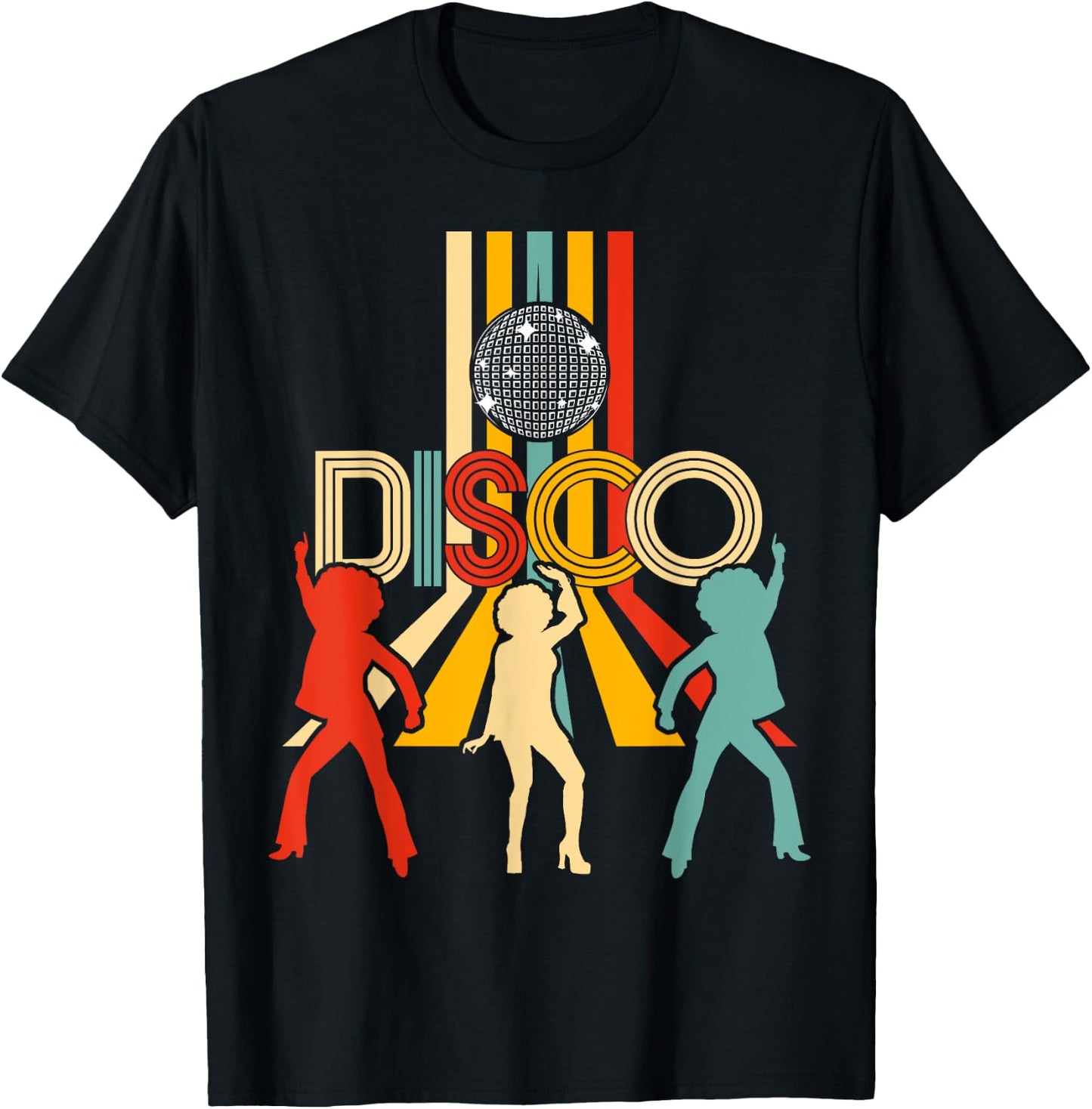 Retro 70s Disco Gifts Vintage Dancing Disco Ball T-Shirt - T-Shirt | Black