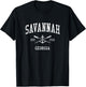 Savannah GA Vintage Crossed Oars & Boat Anchor Sports T-Shirt - T-Shirt | Black