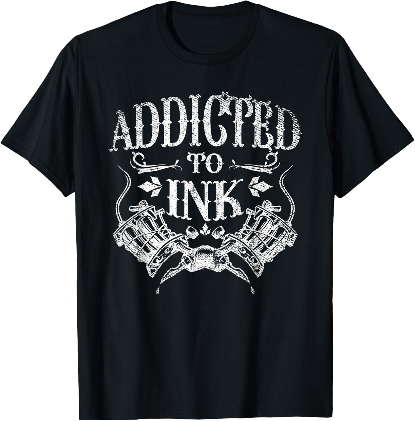 Inked Tattoo Artist Gift Addicted To Ink Tattoo T-Shirt - T-Shirt | Black