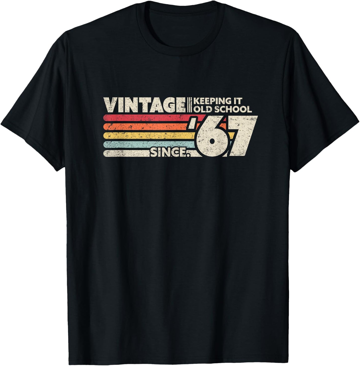 1967 Birthday Vintage, Retro Vintage T-Shirt - T-Shirt | Black
