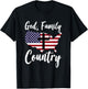 God Family Country Christian American Flag USA Map T-Shirt - T-Shirt | Black