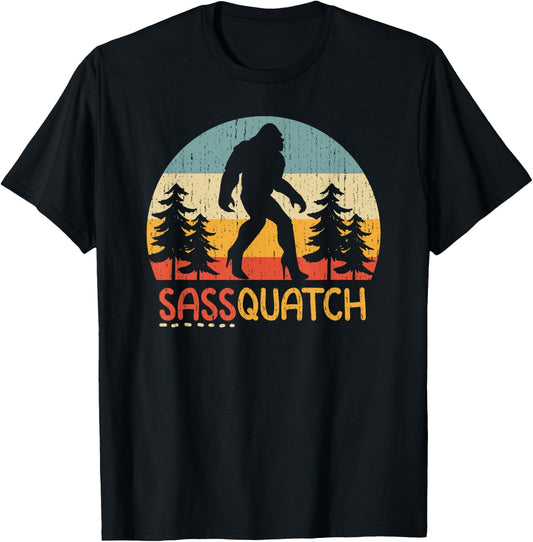 Retro Sassquatch Girl Bigfoot In High Heels Feminine Bigfoot Funny Sasquatch - Women's Black Short Sleeve Classic Fit - Size 6 T-Shirt - T-Shirt | Black