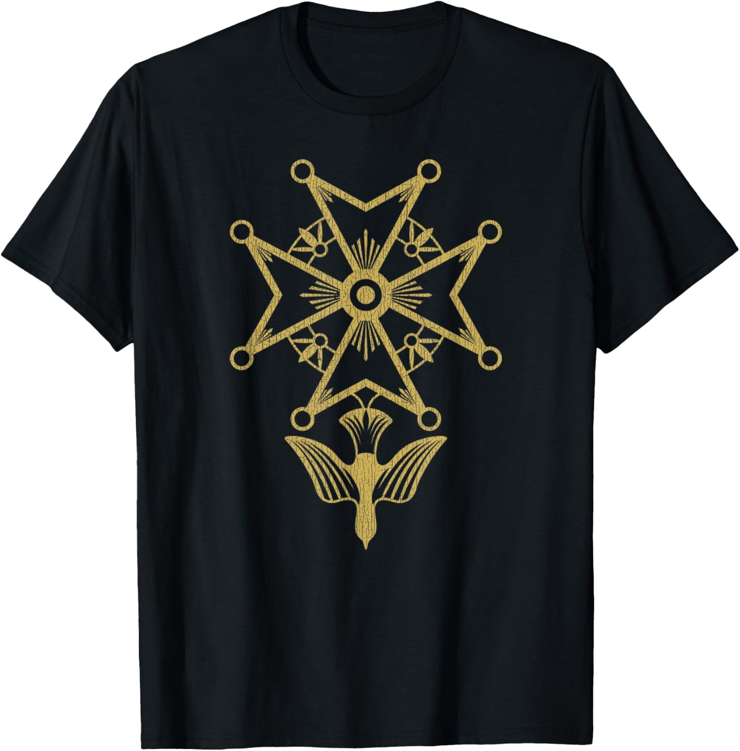 Vintage The Huguenot Cross Is A Christian Religious Symbol T-Shirt - T-Shirt | Black