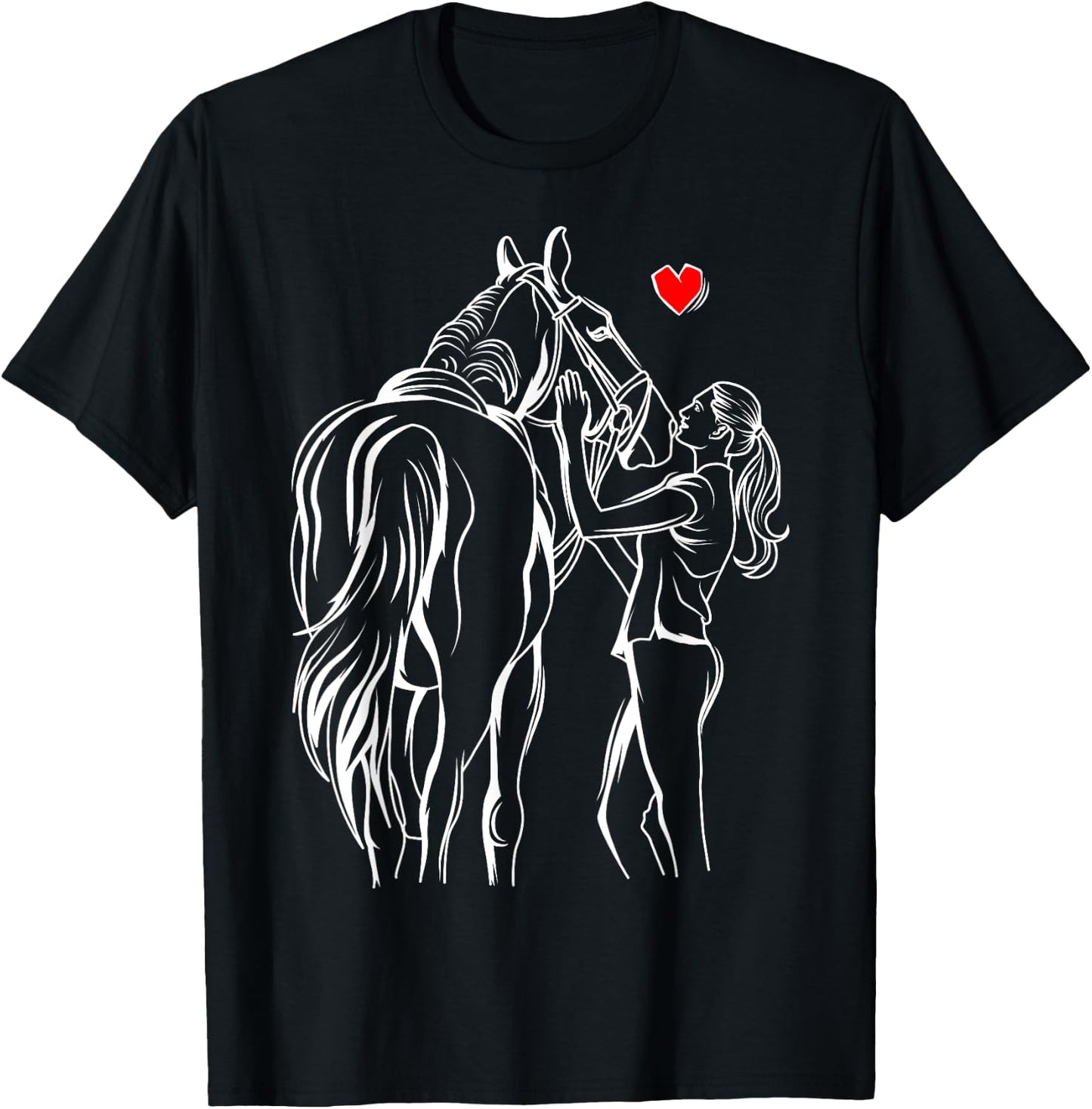 Horse Lover Girl Women Horseback Riding T-Shirt - T-Shirt | Black
