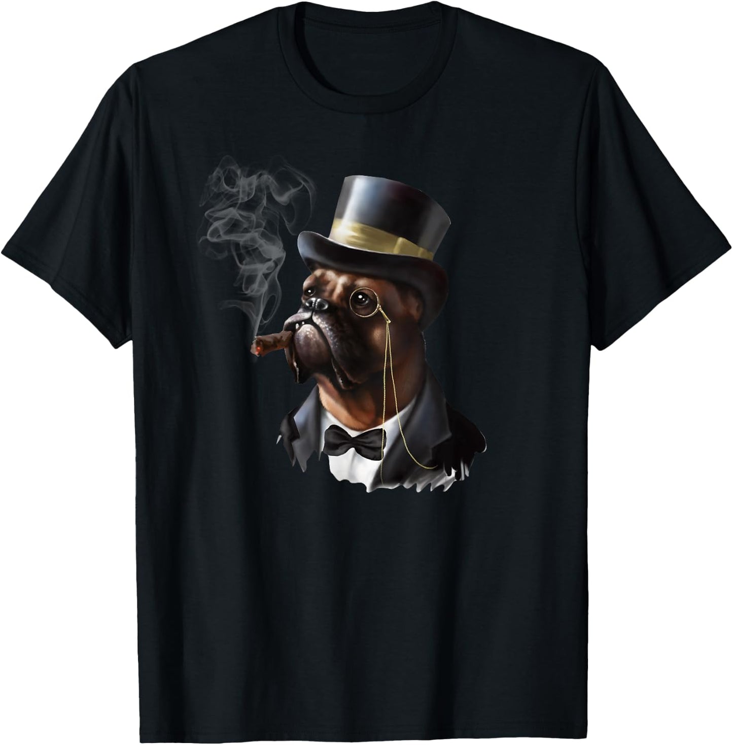 Boxer Dog Smoke Cigars Women T-Shirt - T-Shirt | Black