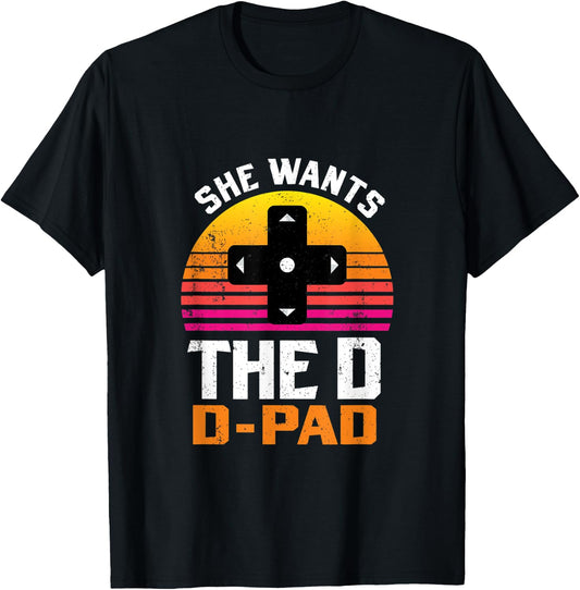 She Wants the D D-Pad 90s Video Game Console T-Shirt - T-Shirt | Black