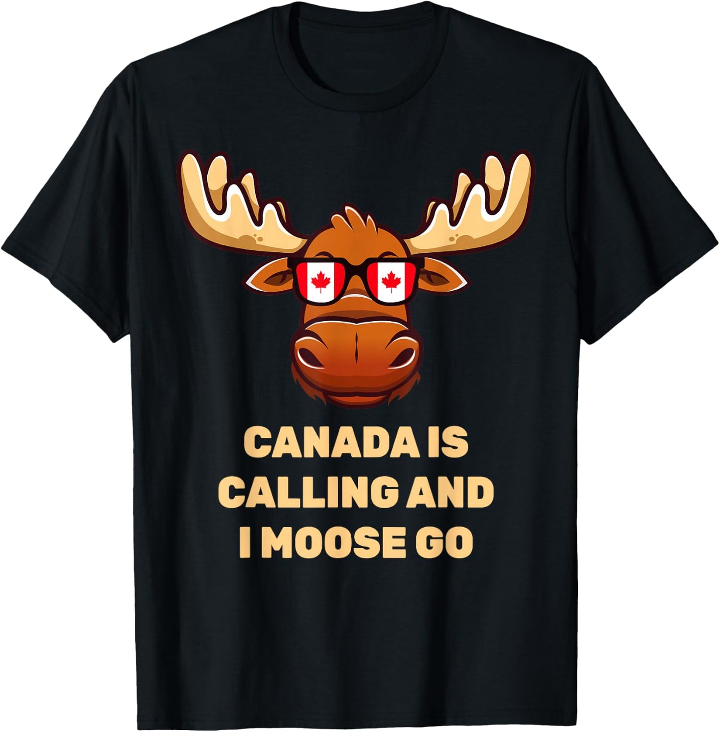 Funny Canadian Moose Flag T-Shirt - T-Shirt | Black