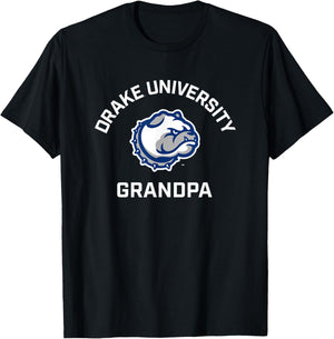 Drake University Bulldogs Arched Grandpa T-Shirt - T-Shirt | Black