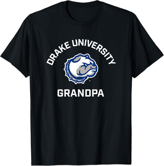 Drake University Bulldogs Arched Grandpa T-Shirt - T-Shirt | Black