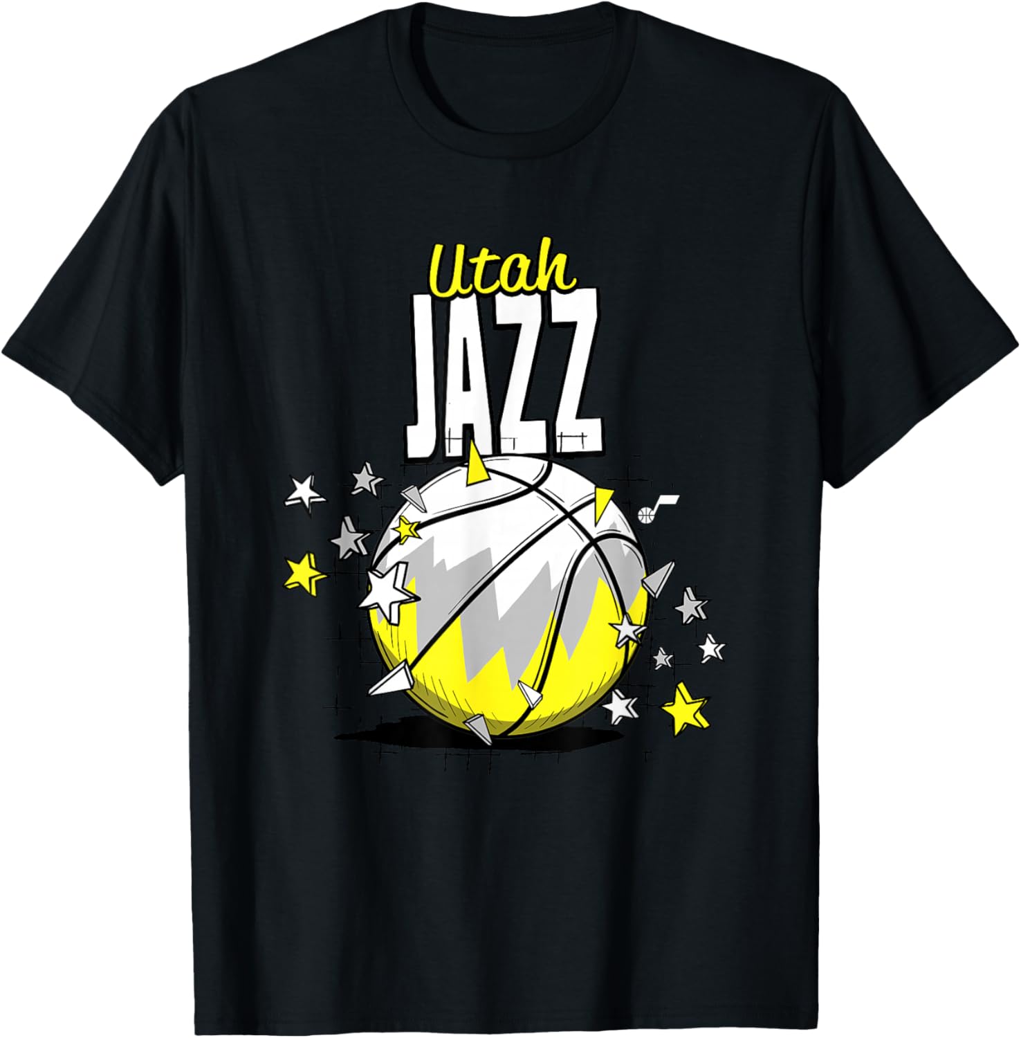 NBA Utah Jazz Basketball Doodle Stars T-Shirt - T-Shirt | Black