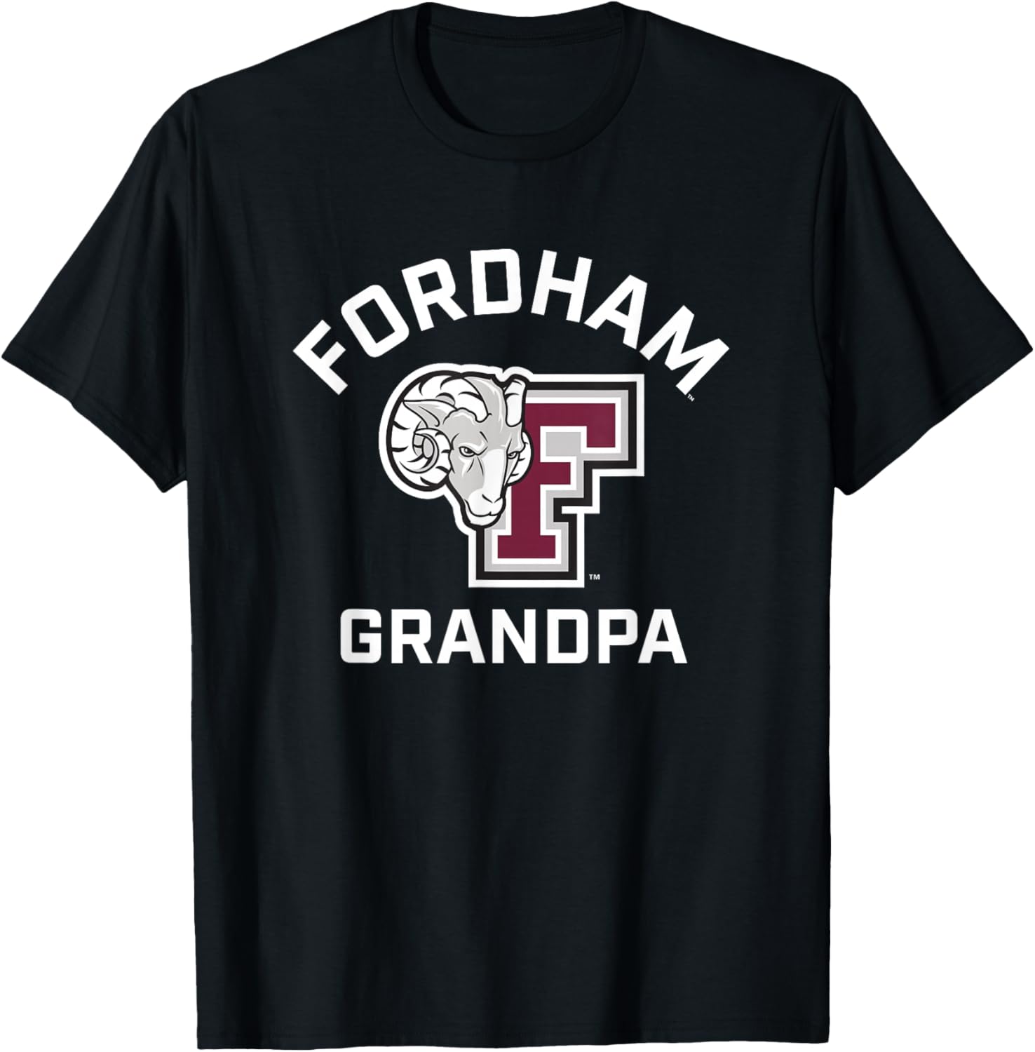 Fordham University Rams Arched Grandpa T-Shirt - T-Shirt | Black