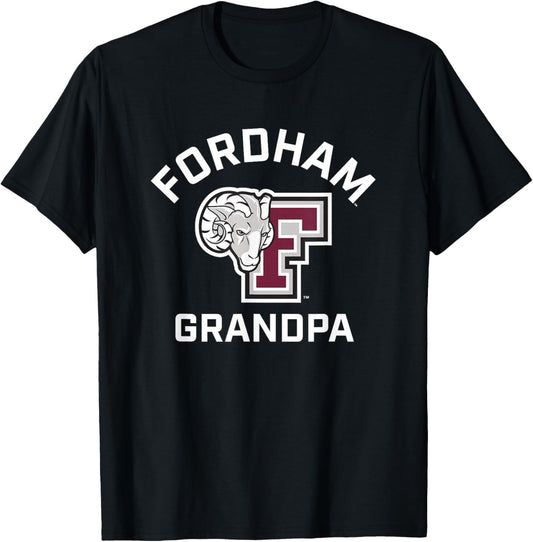 Fordham University Rams Arched Grandpa T-Shirt - T-Shirt | Black