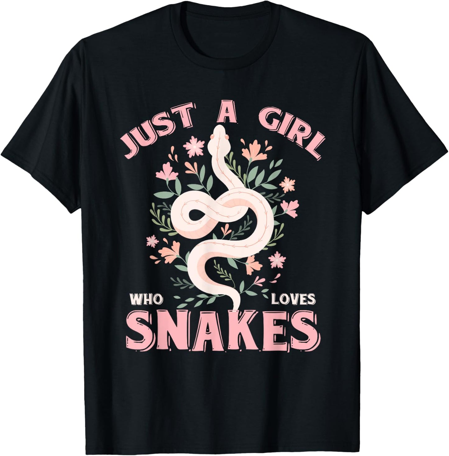 Just A Girl Who Loves Snakes T-Shirt - T-Shirt | Black