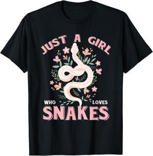 Just A Girl Who Loves Snakes T-Shirt - T-Shirt | Black
