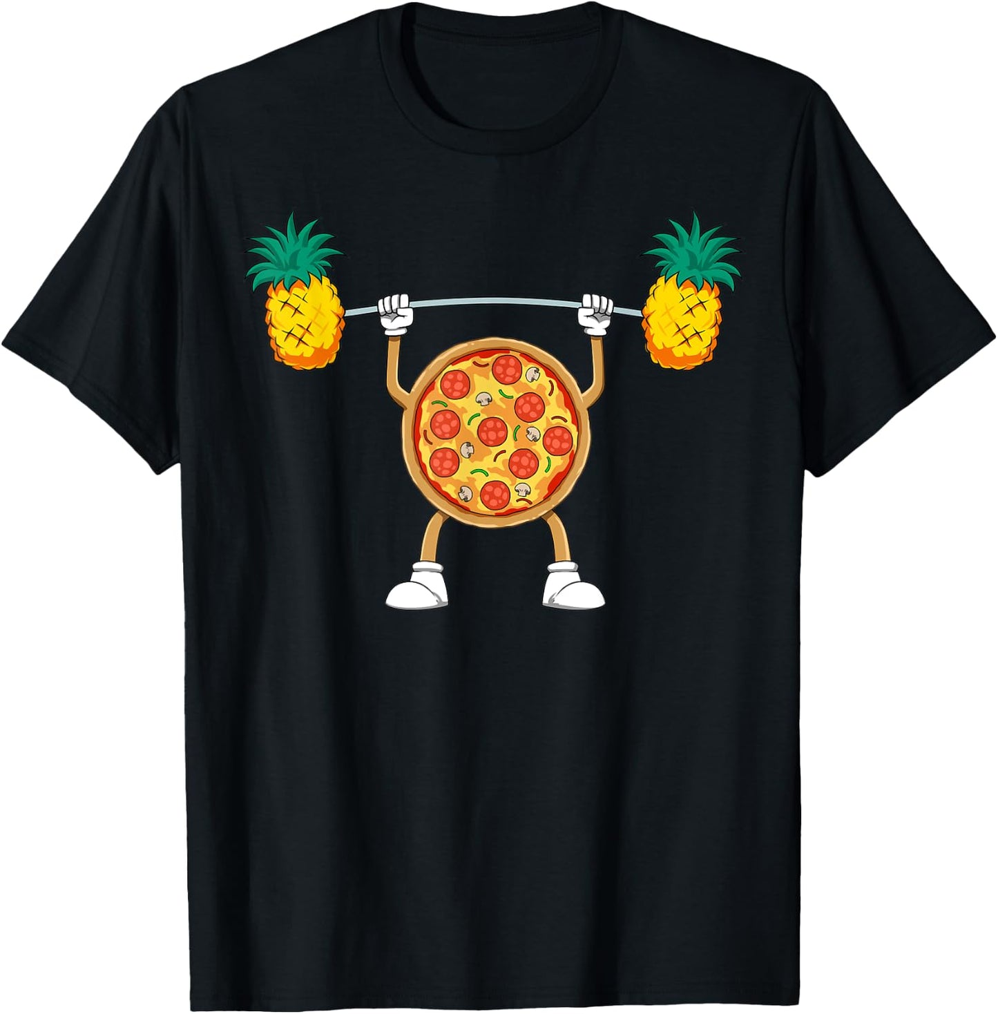 Pizza Lifting Pineapple Pizza Hawaiian Pizza Workout Gym T-Shirt - T-Shirt | Black