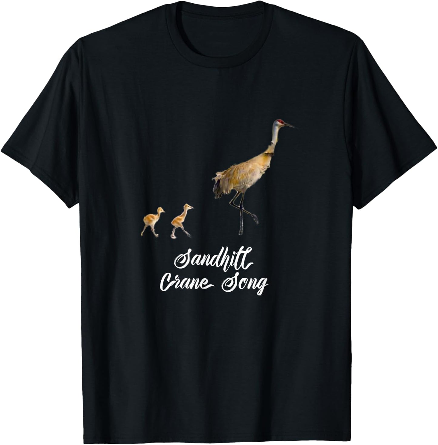 Sandhill Crane Song Design T-Shirt - T-Shirt | Black