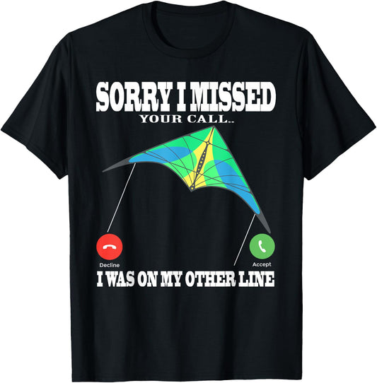 parafoil kite missed call Other line and stunt kites T-Shirt - T-Shirt | Black