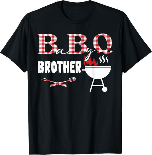 Baby BBQ Brother Shower Birthday Party Family Matching T-Shirt - T-Shirt | Black
