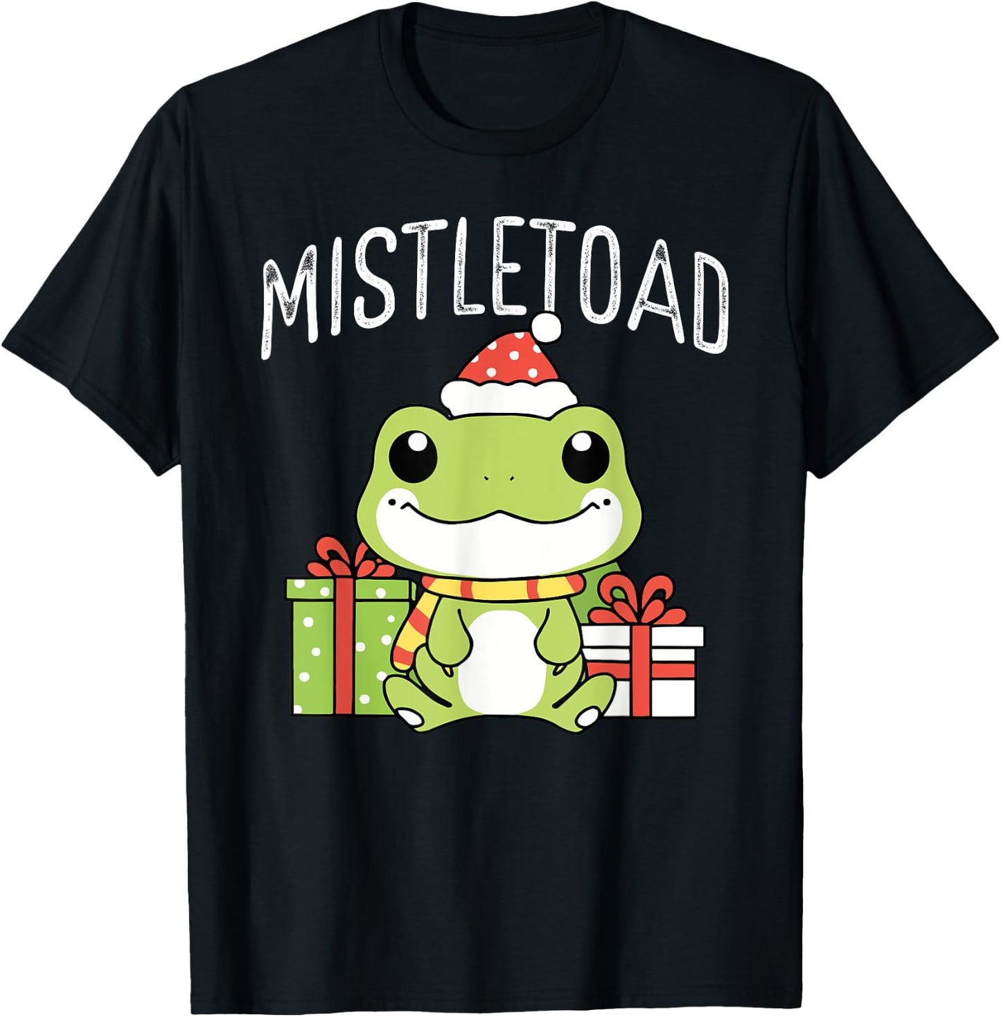 Frog Christmas Merry Xmas Frog Owner Amphibian Toad T-Shirt - T-Shirt | Black
