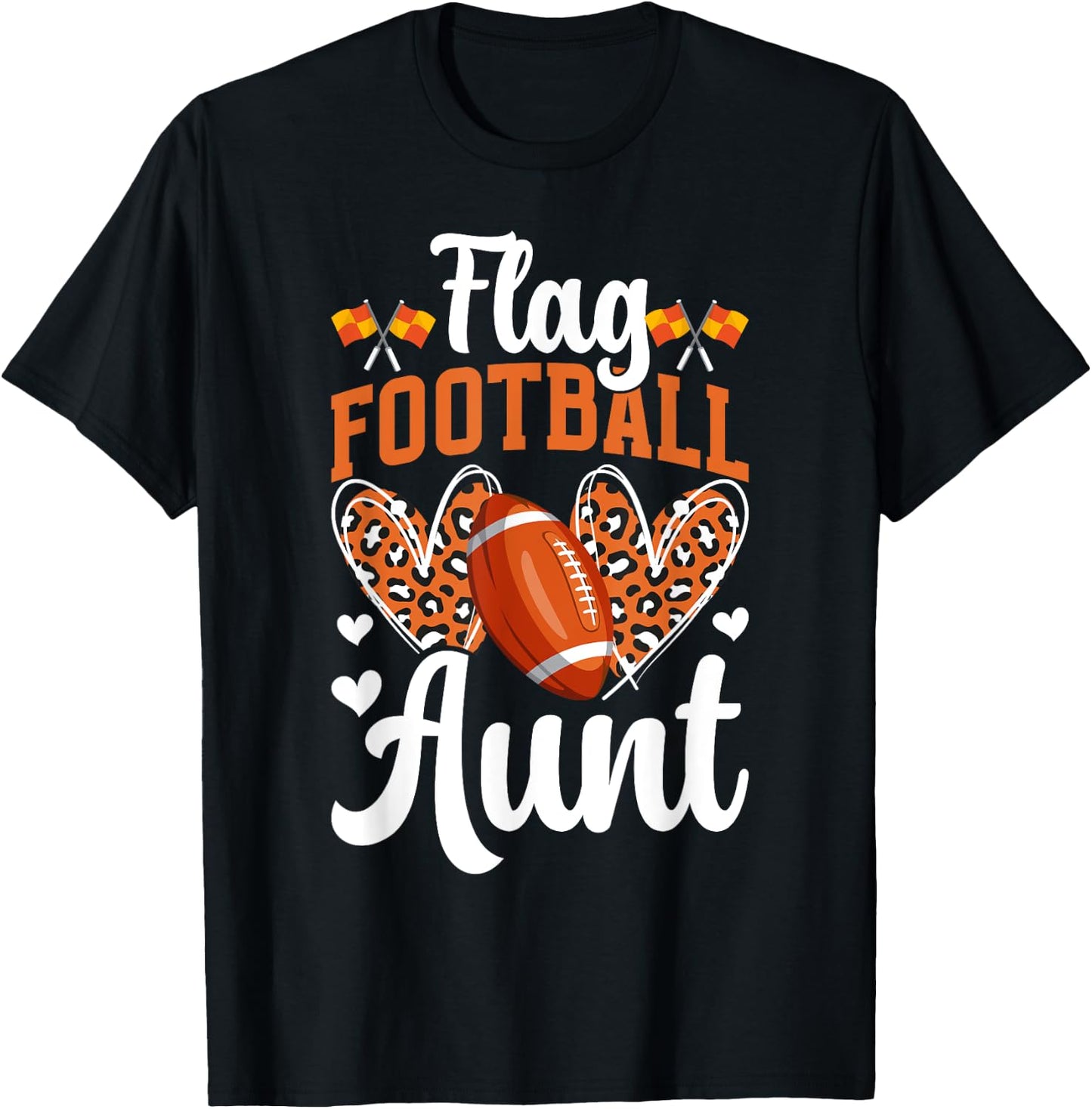 Flag Football Aunt Of A Flag Football Player Auntie T-Shirt - T-Shirt | Black
