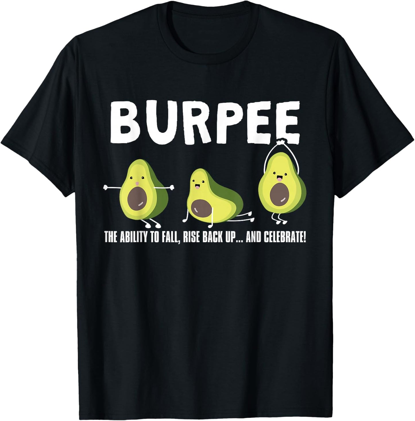 The Ability To Fall, Burpee Avocado Weightlifting T-Shirt - T-Shirt | Black