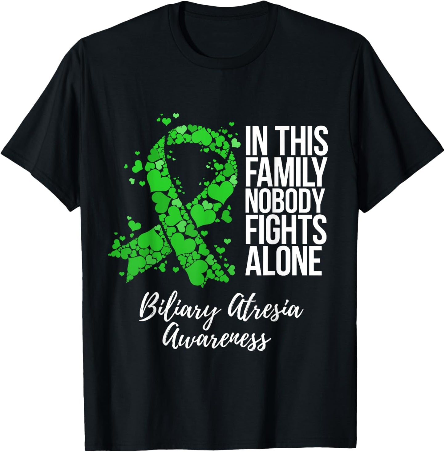 Family Support Biliary Atresia Awareness T-Shirt - T-Shirt | Black