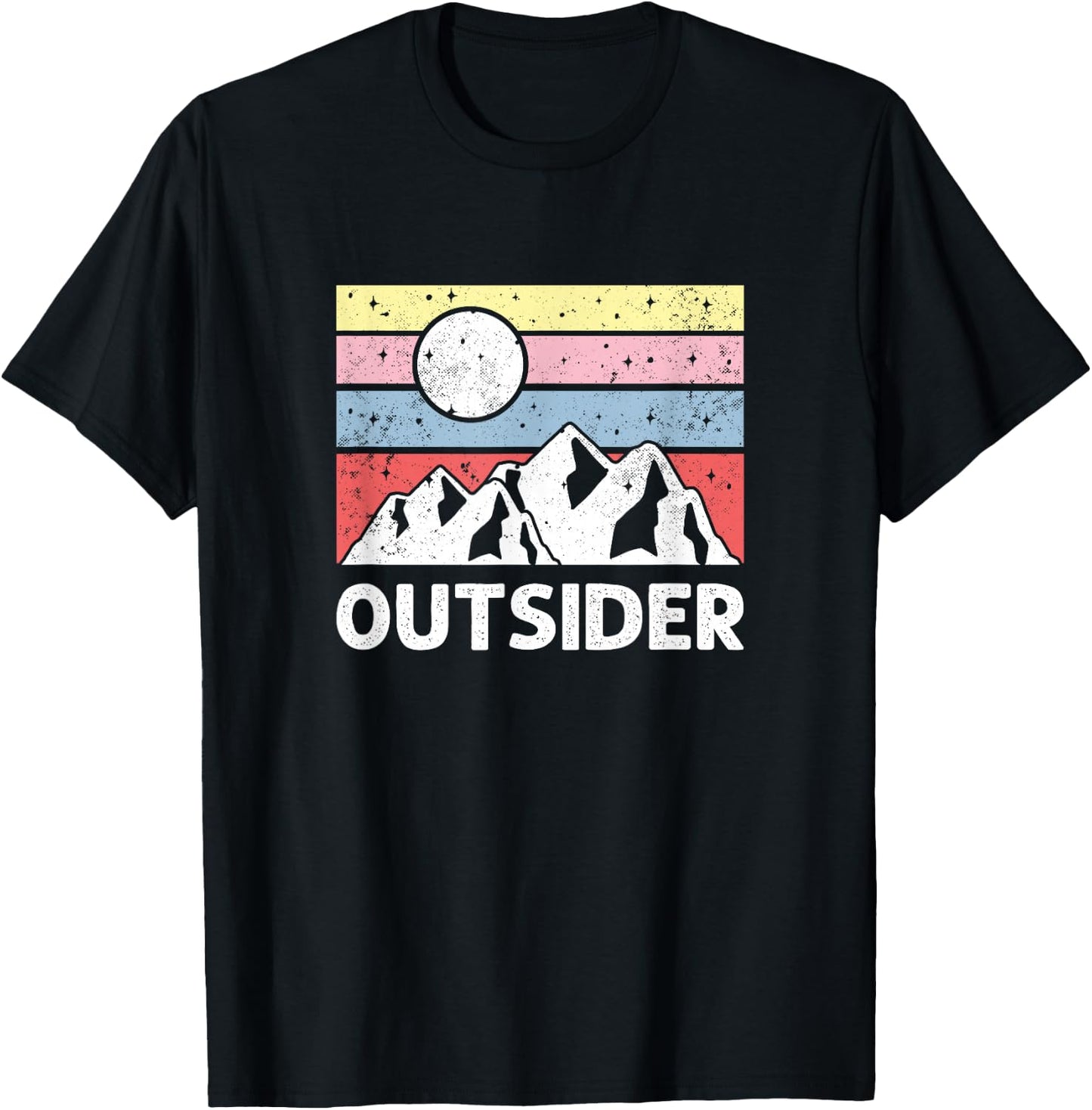 Outsider - Retro Mountain Hiking Outdoor Lover T-Shirt - T-Shirt | Black