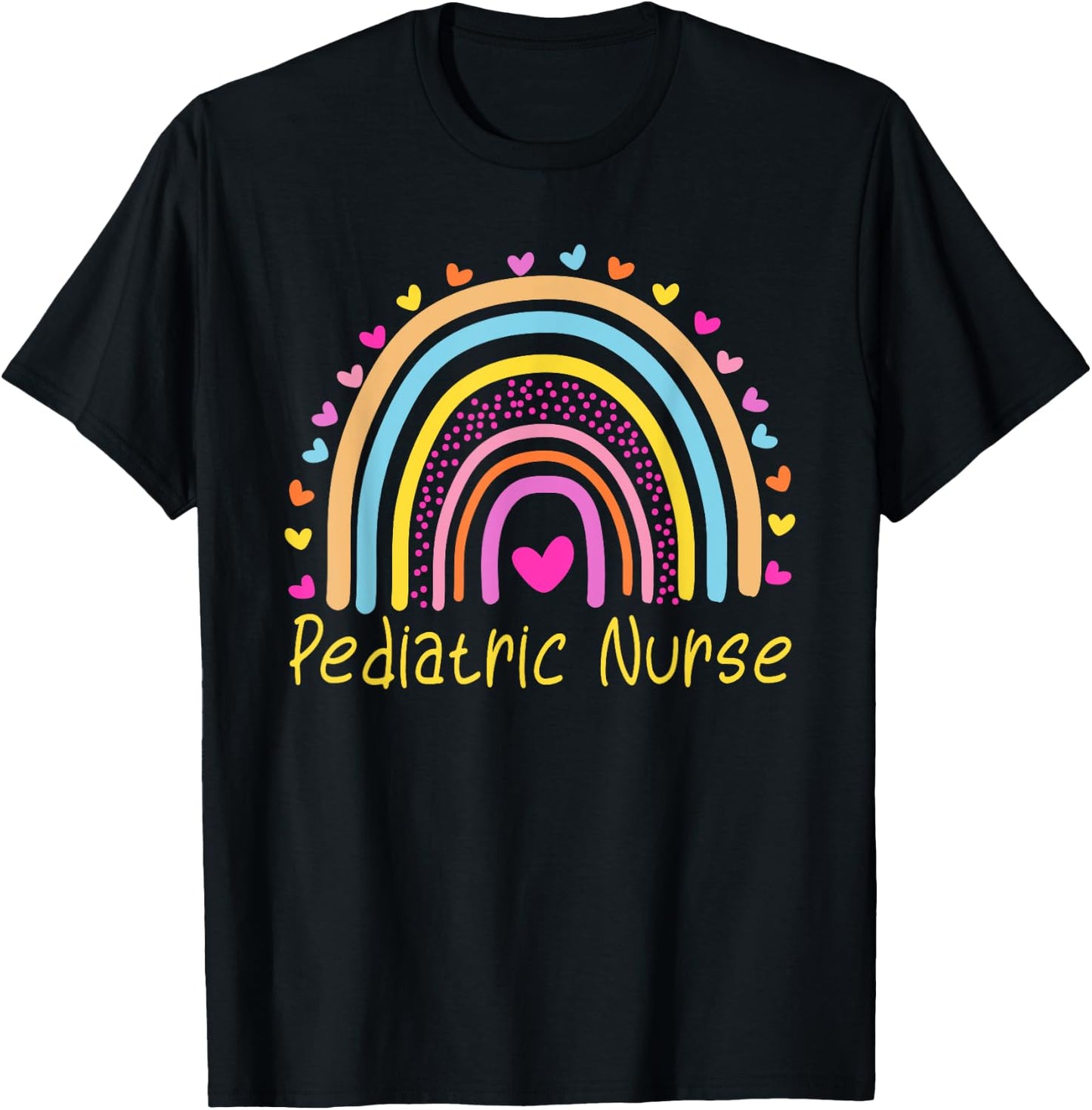 Pediatric Nurse Rainbow T-Shirt - T-Shirt | Black