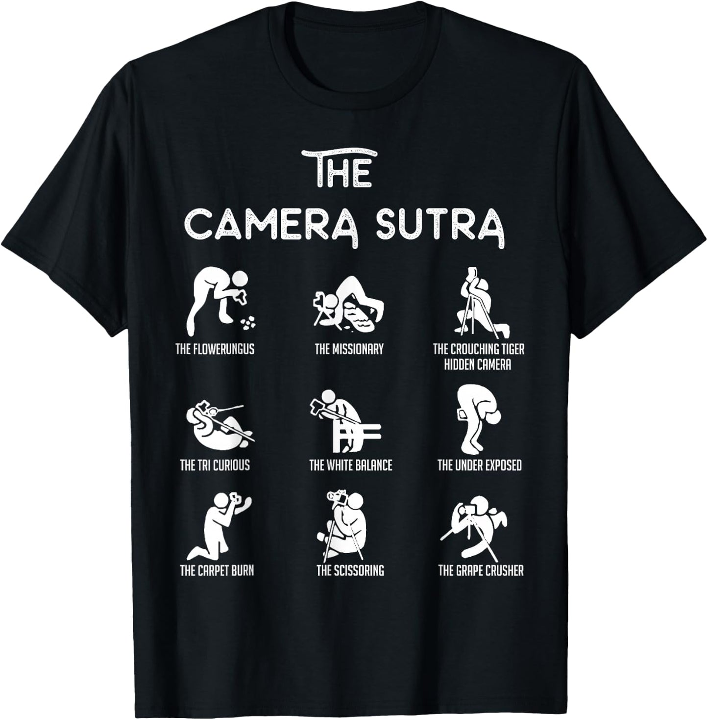 The Camera Sutra Shirt - Photographer Poses | DSLR T-Shirt - T-Shirt | Black