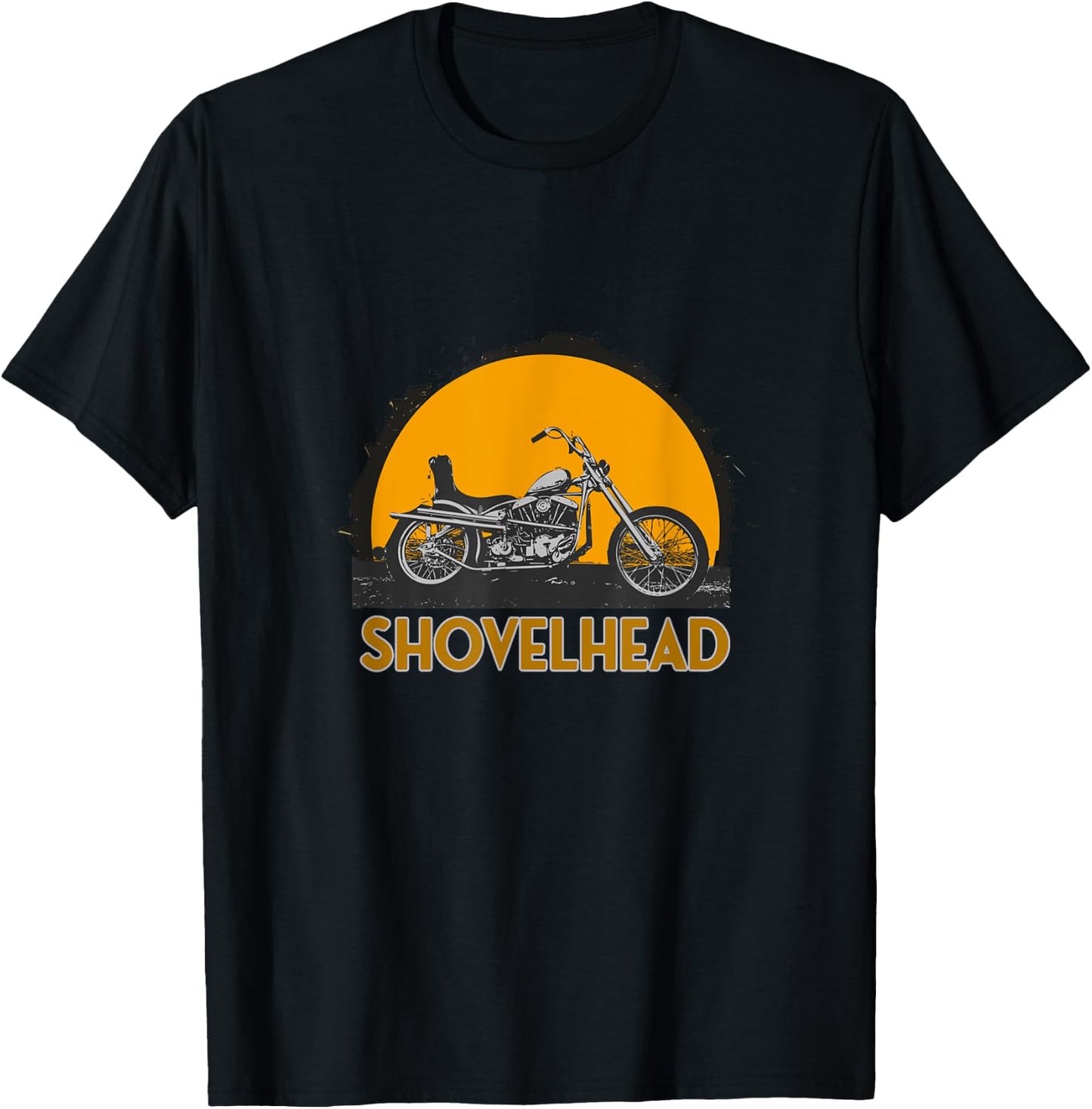 Old School HD Shovelhead Chopper Bobber Motorcycle Biker T-Shirt - T-Shirt | Black