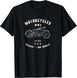 BSA M20 Classic Motorcycle WW2 T-Shirt - T-Shirt | Black