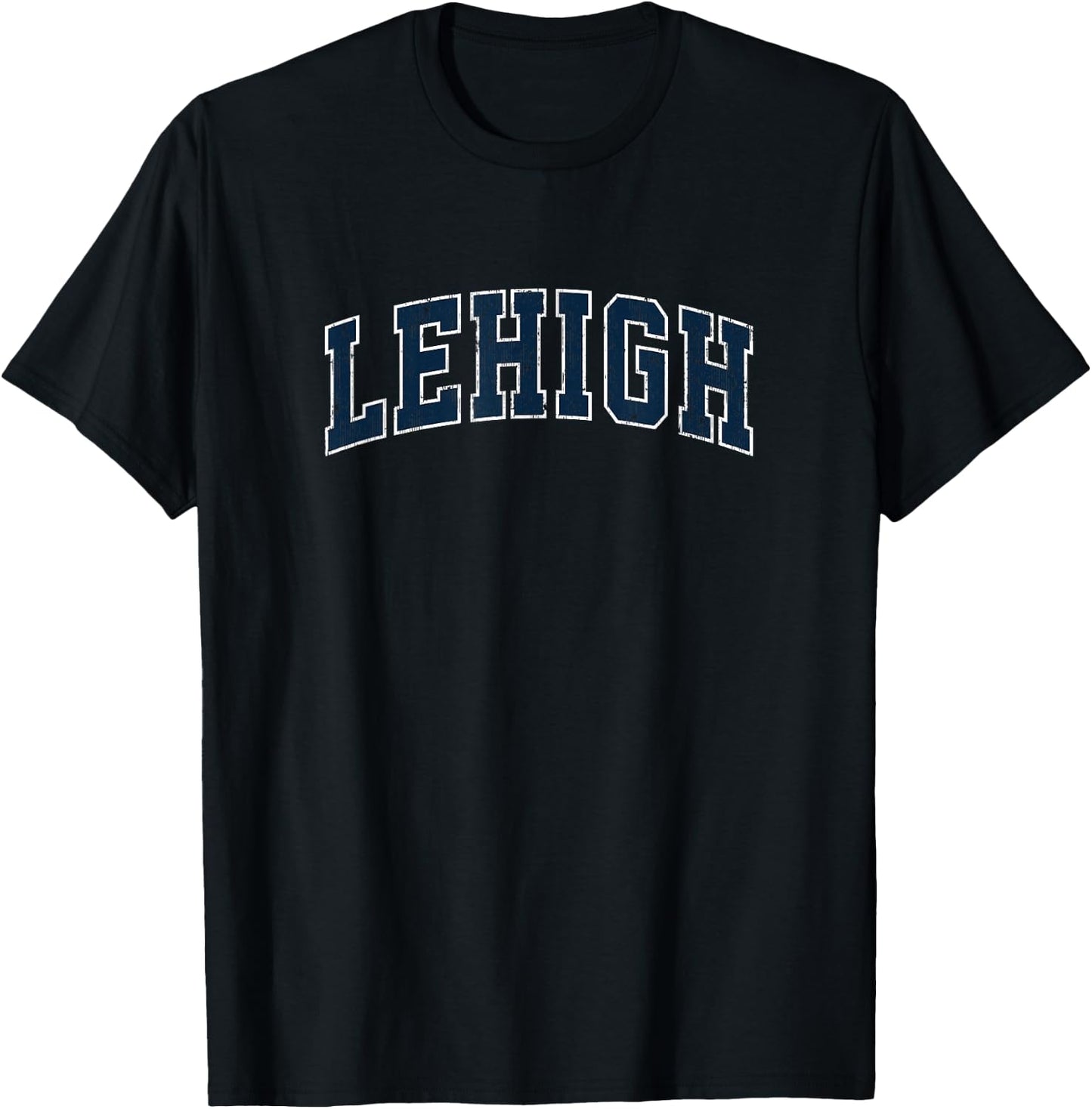 Lehigh Pennsylvania PA Vintage Sports Design Navy Design T-Shirt - T-Shirt | Black