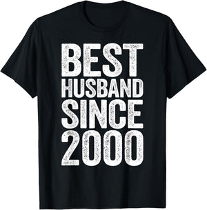 Best Husband Since 2000 20th Wedding Anniversary T-Shirt - T-Shirt | Black